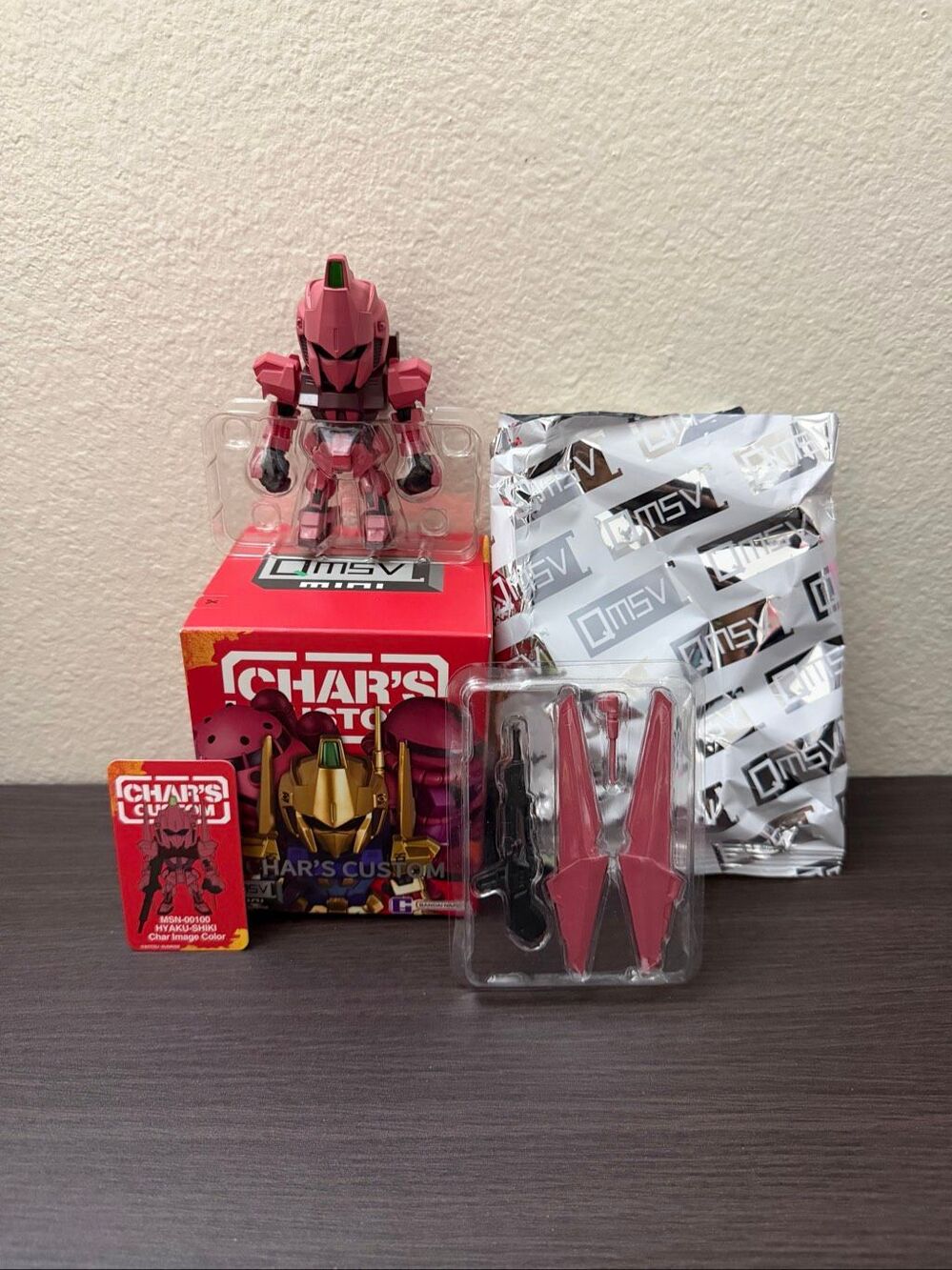 BANDAI QMSV Mini Gundam Chars Custom Blind Box Figure - Hyaku-Shiki (Red)